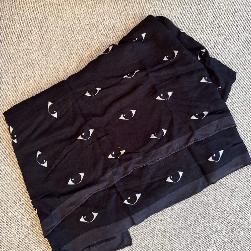 Kenzo Black Eye Pattern Scarf